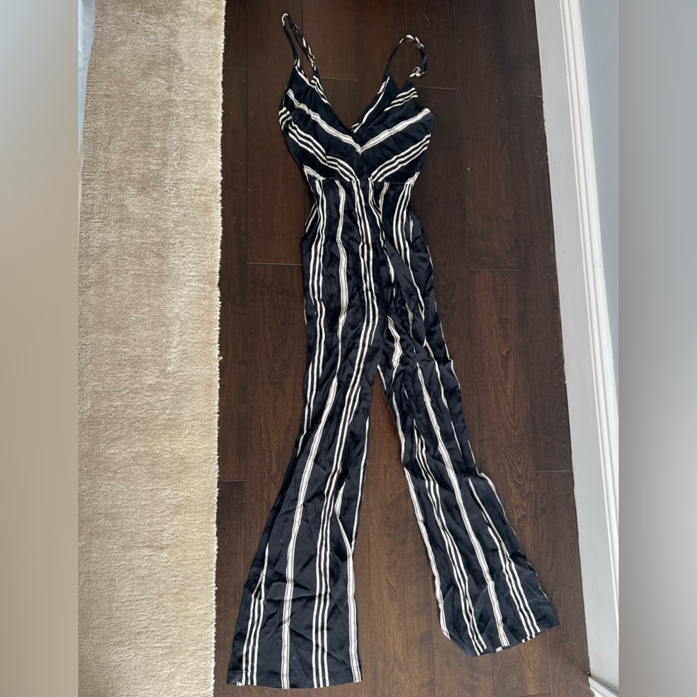 Flynn Skye Black and White Striped Jumpsuit